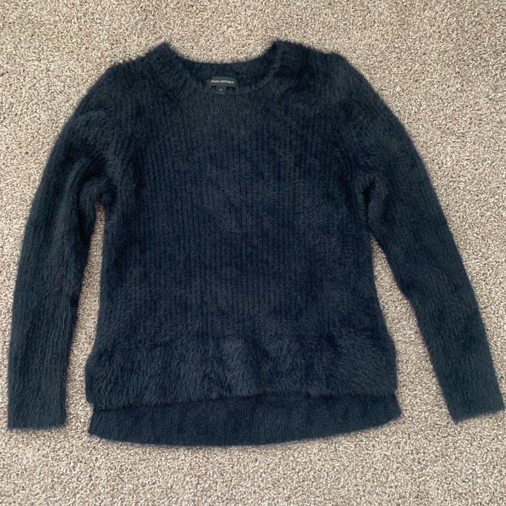 Banana republic eyelash ribbed black sweater